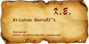 Kriston Bernát névjegykártya